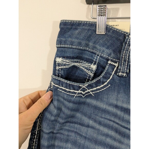 Ariat REAL Denim Jeans Womens (FITS 36 (TAG IS 29S) Blue Mid Rise Boot Cut - Picture 6 of 16